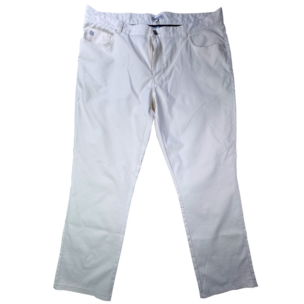 Peter Millar Cream Chino Stretch Pants Men's Size 40 Tapered Leg